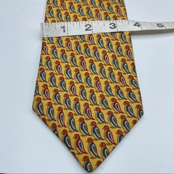 Burberry Gold Shearling Duck Silk Tie - Picture 4 of 6